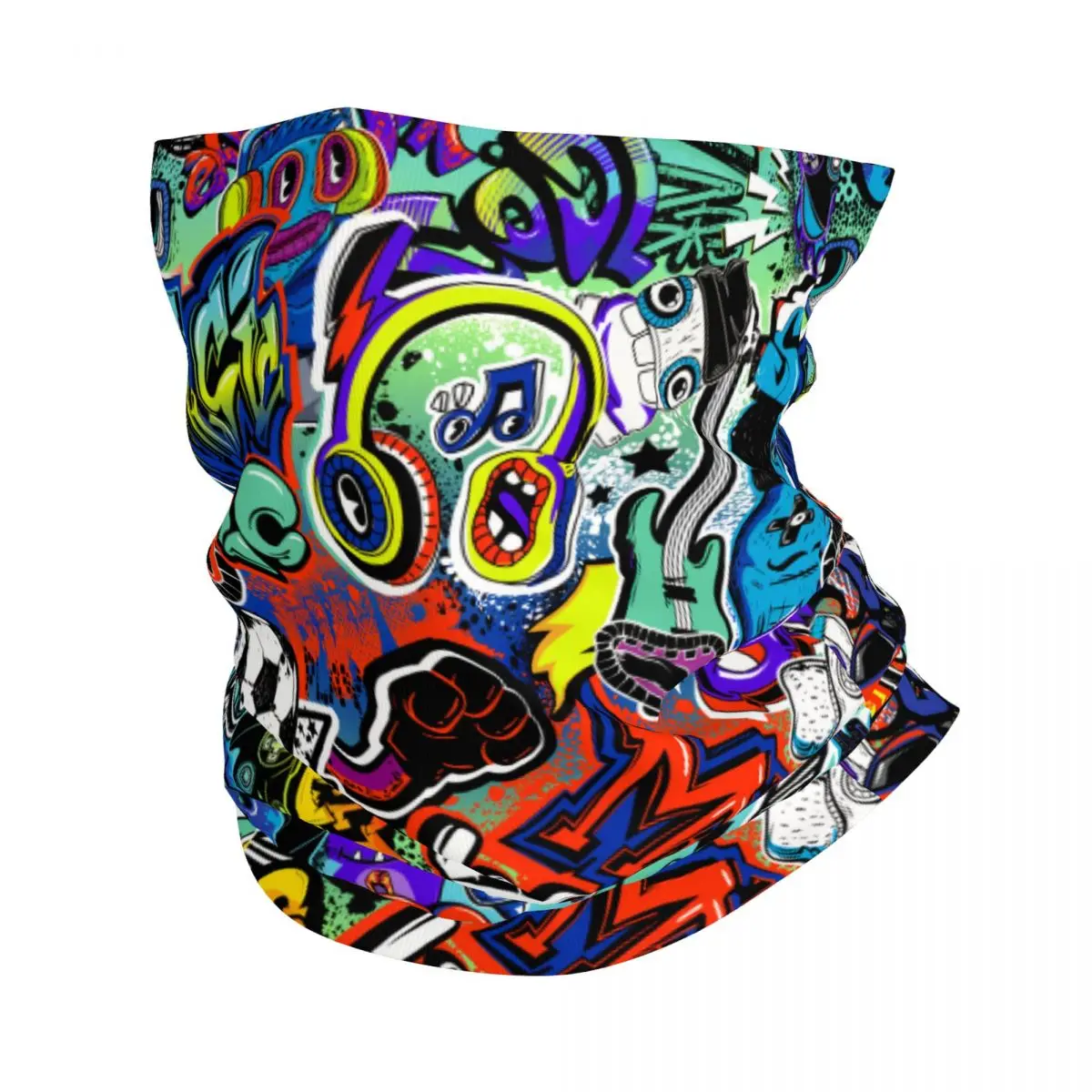 Cartoon Monsters Gitaar Gamepad Doodle Bandana Nek Cover Gedrukt Motorcross Graffiti Kunst Patroon Wrap Sjaal Bivakmuts Rijden