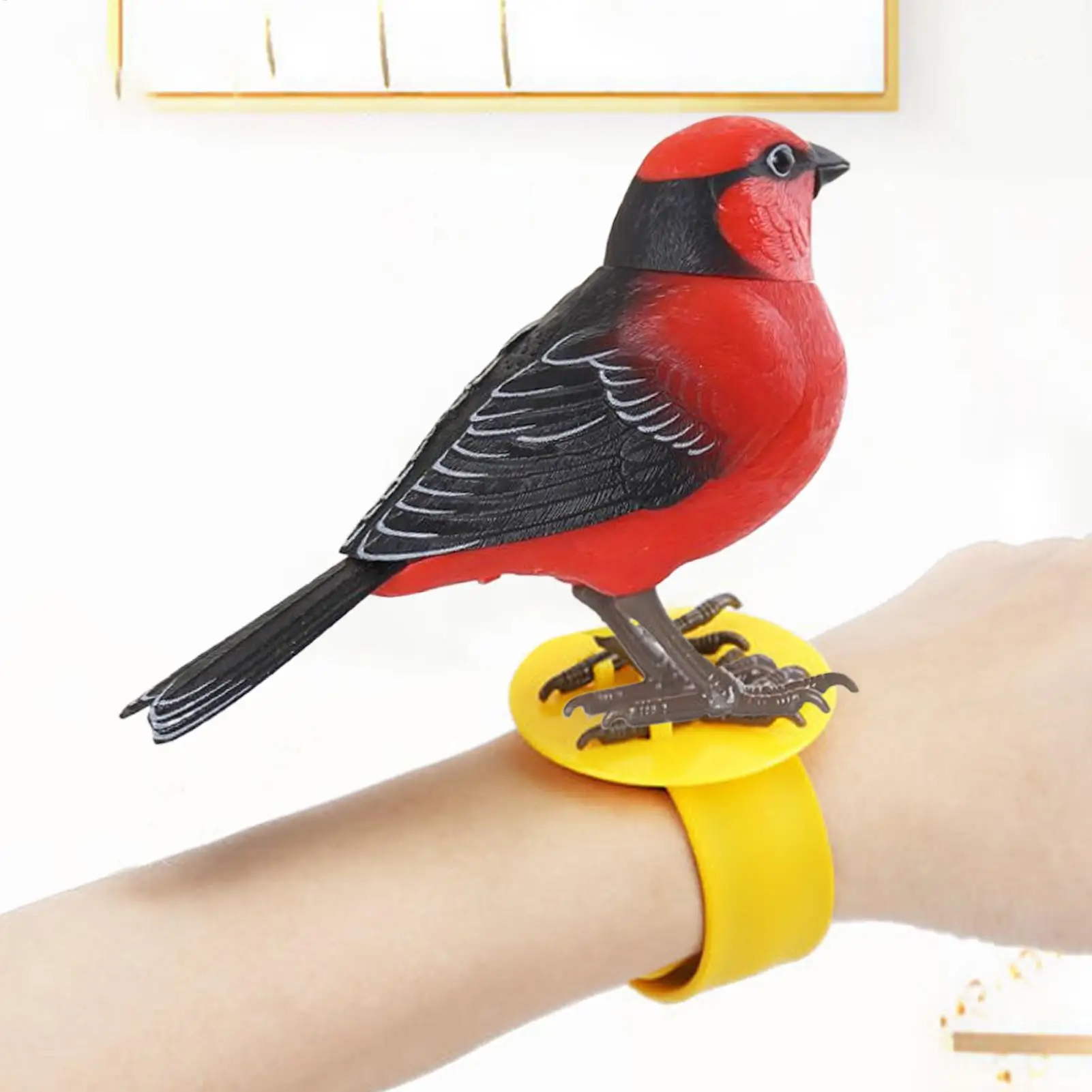 Brinquedo de pássaro para crianças, brinquedo de mesa realista, animal de estimação eletrônico para brincar sensorial, aniversário, decoração de quarto ao ar livre, festa