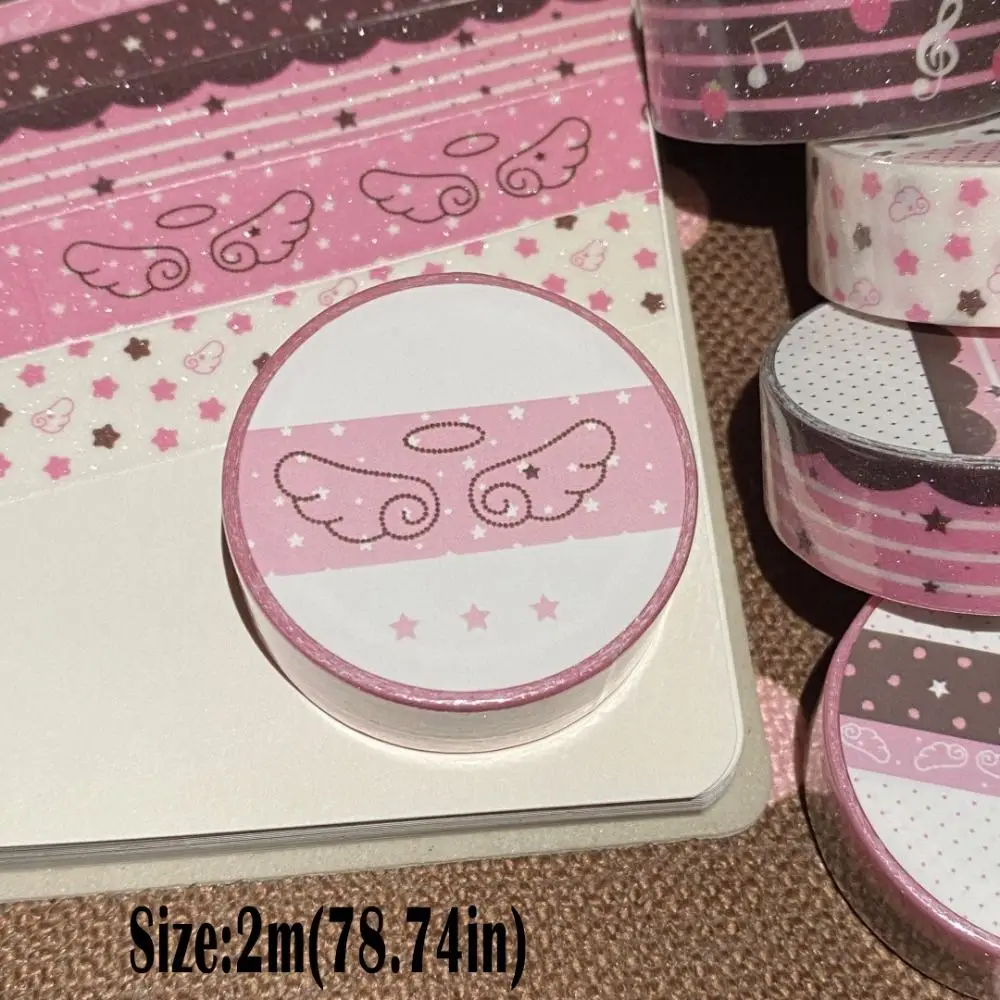 Ins الفراولة الشريط الزخرفية نجوم Kawaii DIY الشريط أجنحة الملاك القرطاسية المدرسية