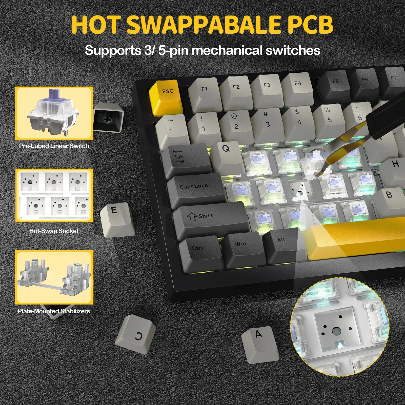 ATTACK SHARK X820 ULTRA 75% Tri Mode Mechanical Keyboard Gasket Mount 1.2mm PCB Slot Color Screen 4000mAh Battery Hot Swappable