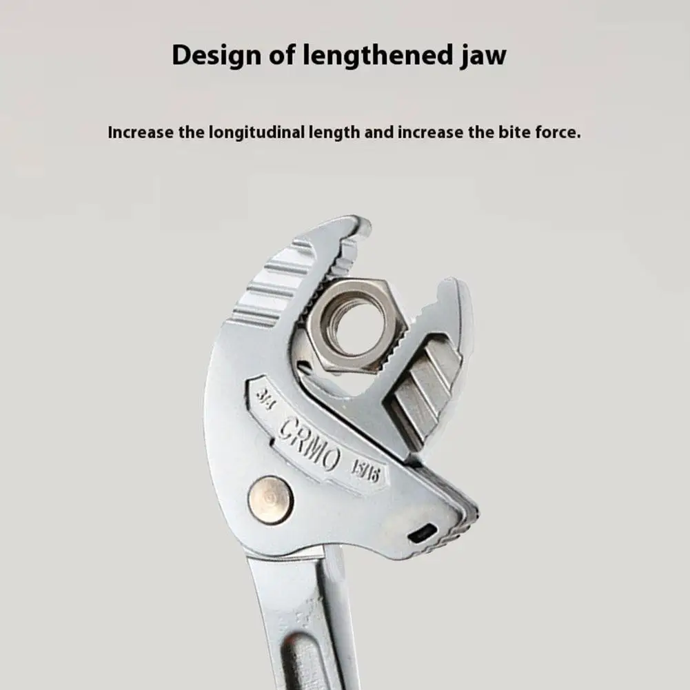 Chave inglesa ajustável multifuncional com ampla faixa de abertura, carro, motocicleta, reparo, manutenção de máquinas, acessório de ferramenta manual