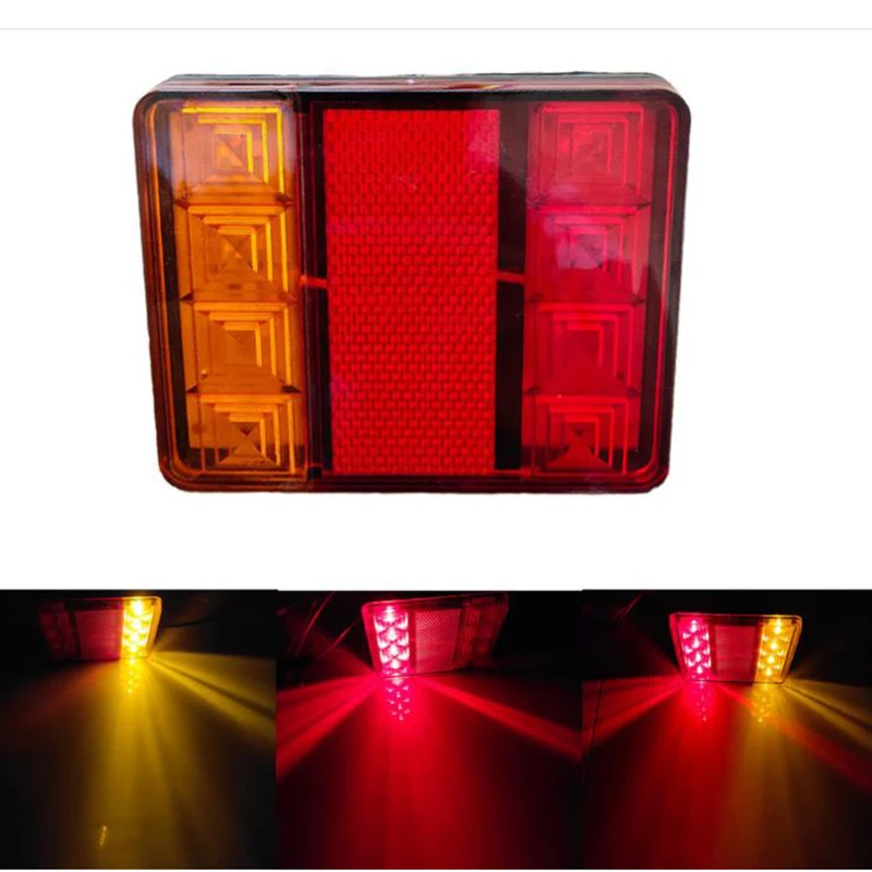 2PCS 12V Car Truck LED Rear Tail Light Warning Lights Rear Lamp Truck Accessories for Trailer Caravans UTE Campers ATV Boats ABS