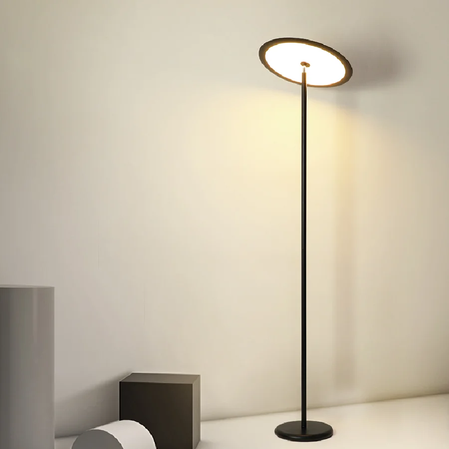 LED Floor Light Modern Nordic Creative Living Room Floor Lamp Simple Bedroom Bedside Rotatable Black / White Standing Lighting