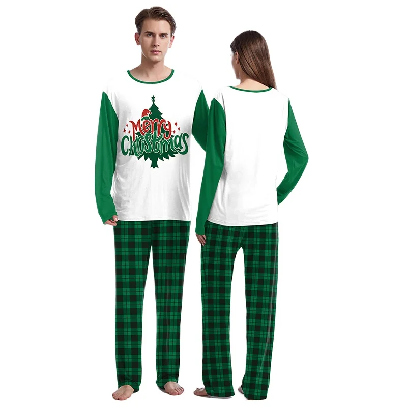 Christmas Pajamas For Family Matching Sets 2 Piece Sets For Men Women Couples 2024 New Merry Christmas Print Pajamas Set