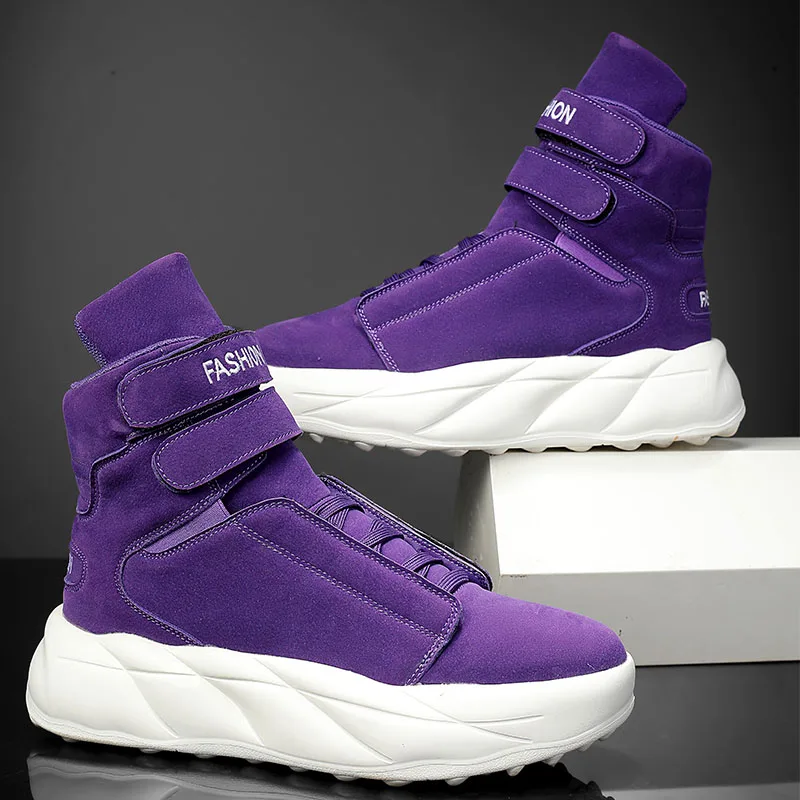 Men Sneakers Fashion Men Casual Shoes Purple City Leisure High Tops Shoes Youth Male High Top Sneakers Mujer Basket Femme Female