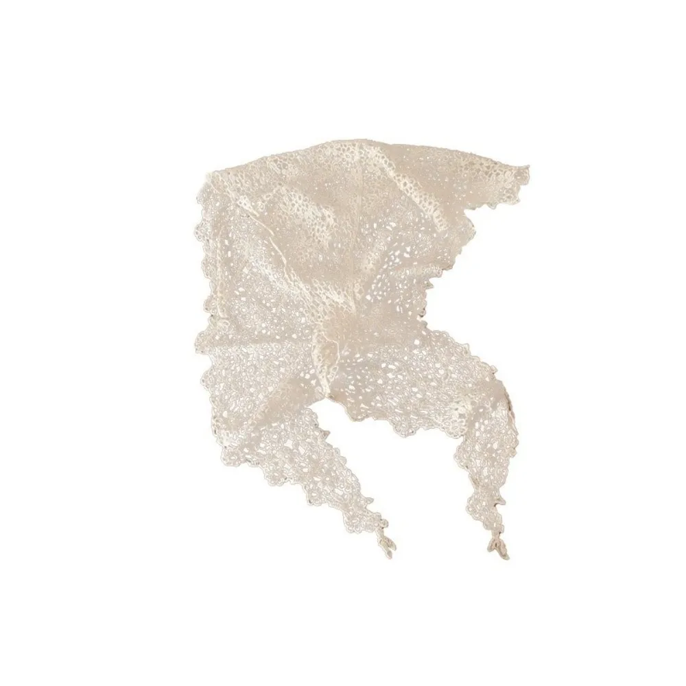 

Модная занавеска с кружевной отделкой, ажурный красивый треугольный головной платок Y2K, облегающая занавеска на бедрах, летняя