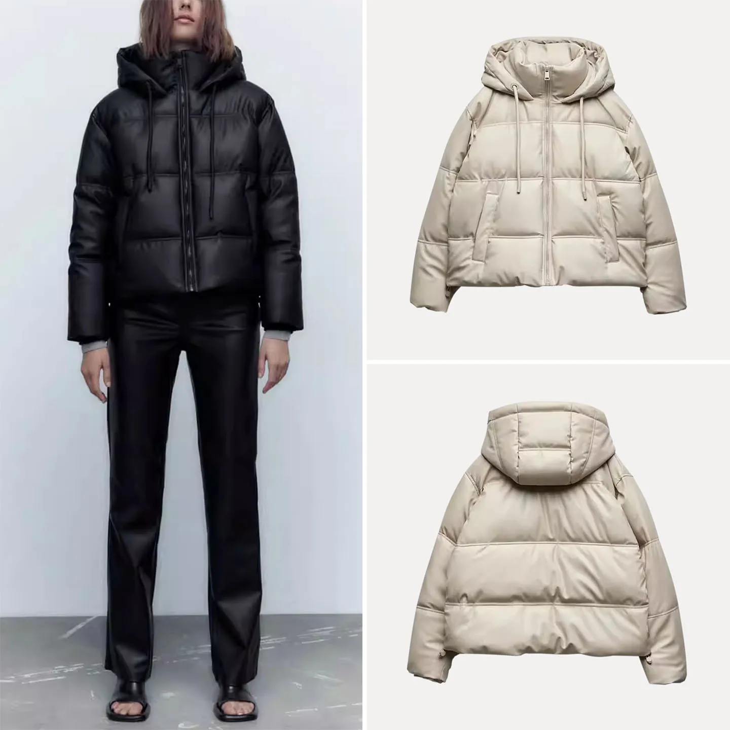 

Faionable ort Jaet Coat 2025 Winter New Women's Sle Personali Match All Cotton Clothes Long Sve Hooded Regular L...