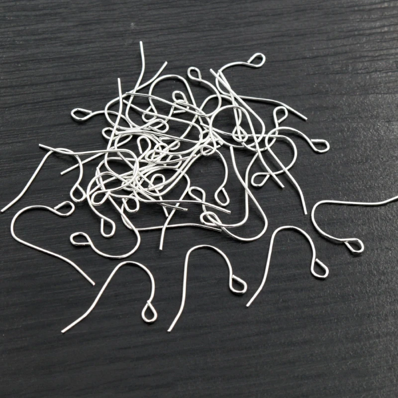 100 sztuk/partia 21x12mm srebrny kolor brązowy kolczyki haki ustalenia zaczep na ucho kolczyki zatrzaski do tworzenia biżuterii DIY earwire dostaw — zdjęcie 4