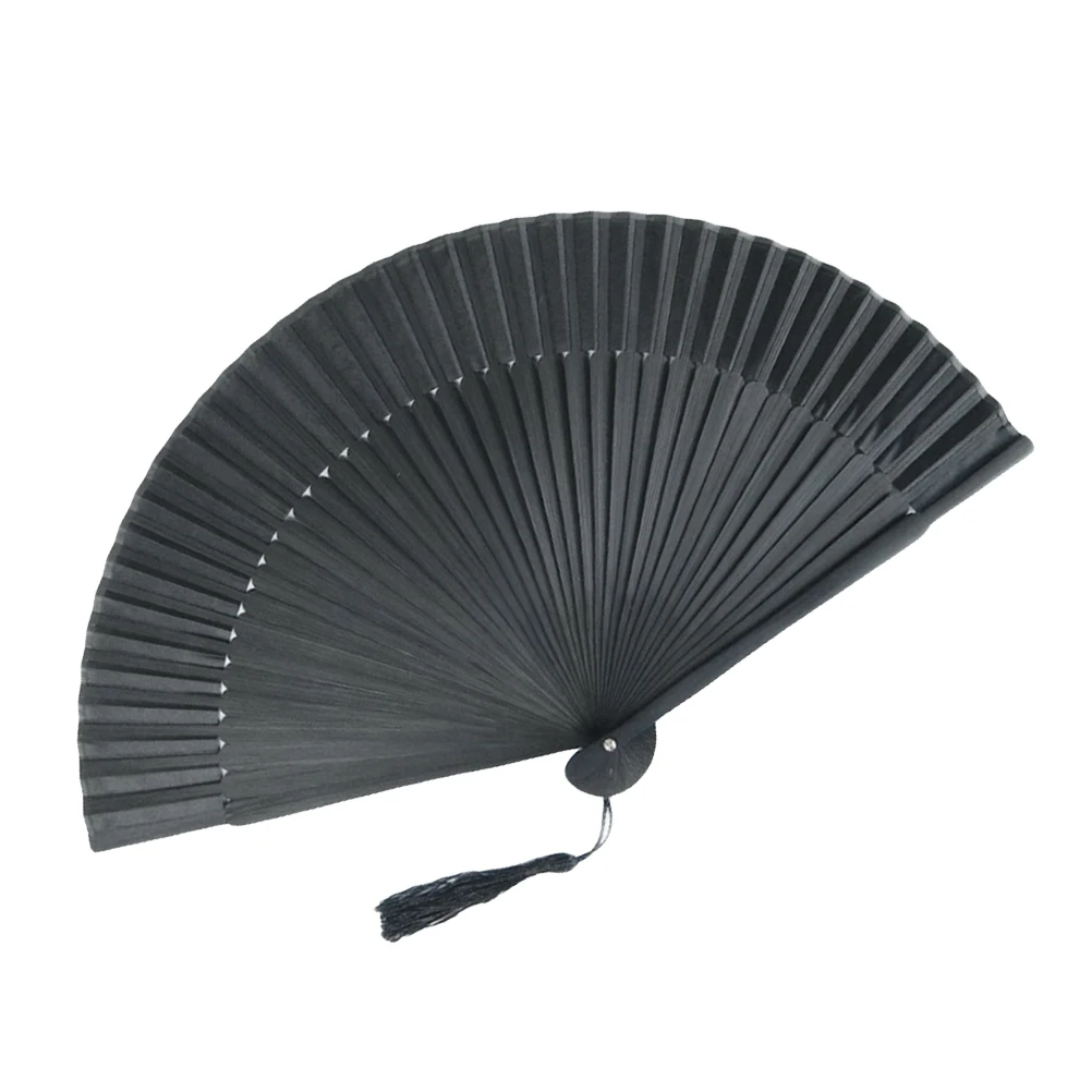 

Hand Held Fan Black-faced Silk Man Gift Vintage Men Handheld Holding Fans Decoration