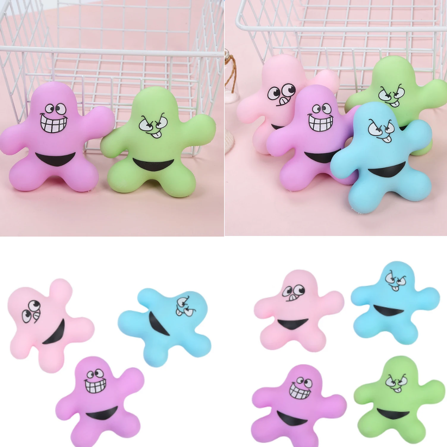 1Pcs Cartoon Tpr Zeester Ster Pop Fidget Speelgoed Squeeze Bal Decompressie Anti-Druk Bal Te Verlichten Volwassen Kinderen speelgoed