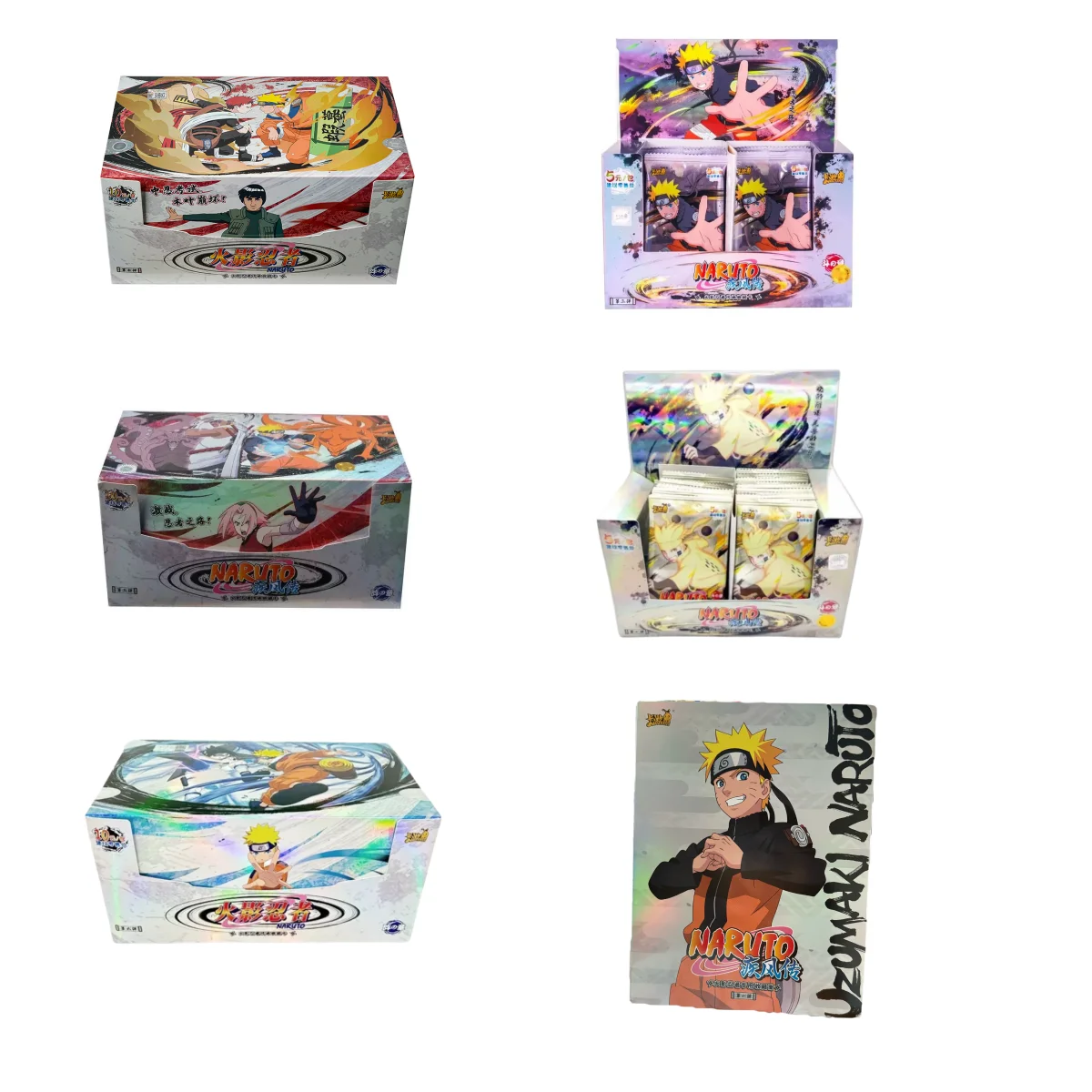KAYOU Original Naruto Complete Series Card Uzumaki Naruto Uchiha Sasuke Anime Figure Rare Collection Cards Flash Card Toy