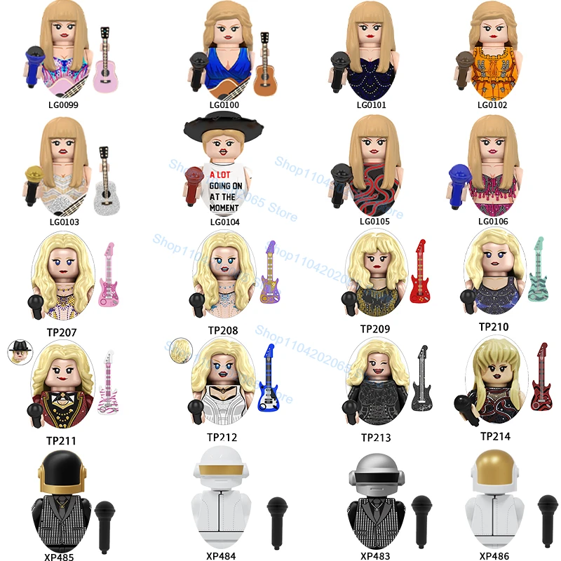 

TP1026 LG1015 Popular Female Singers Building Blocks Model Mini Action Figure Accessories Halloween Christmas Gifts for Kids