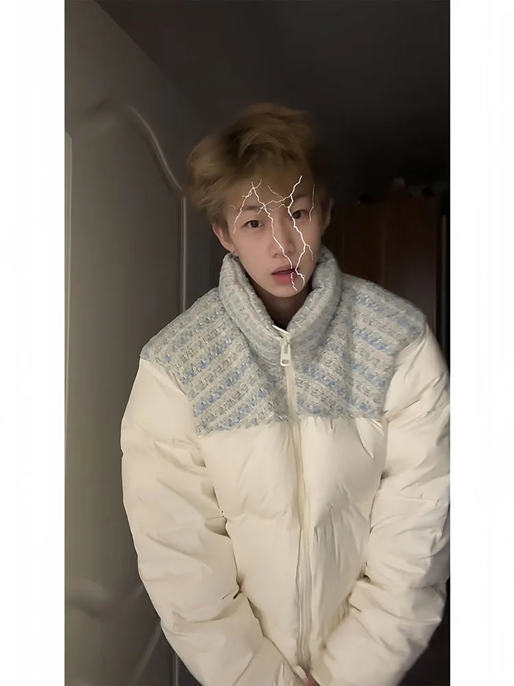 

Утепленная мужская зимняя куртка из хлопка с американским дизайном, воротником-стойкой и наполнителем из полиэстера, повседневная верхняя одежда