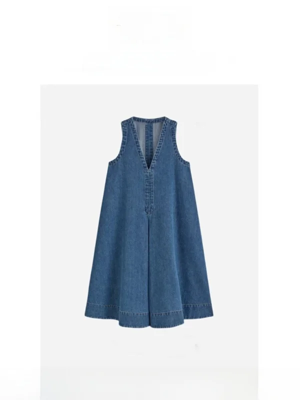 

Nothing Written Denim Dr Women's Summer Svel V-Ne Dr Casual Ocn Triacetate Fiber 00% Material