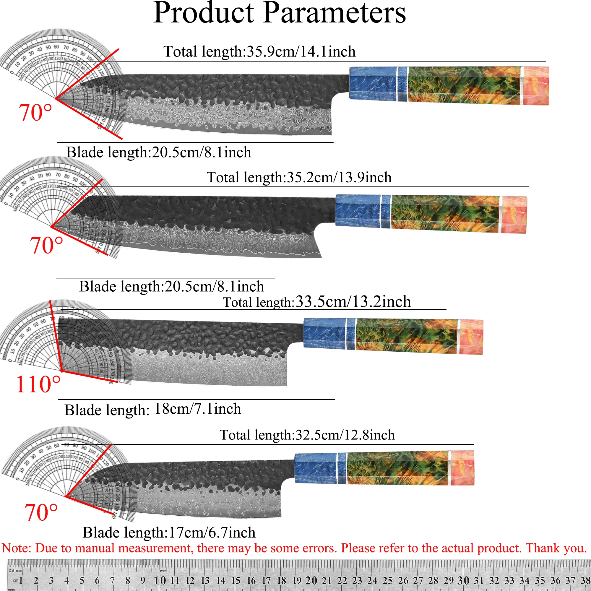 1/2/3/4PCS,Meat Cleaver 67 layers Damascus Steel Kitchen Knives Household Cutting Chef Knife Hand Forged Kitchen Stuff