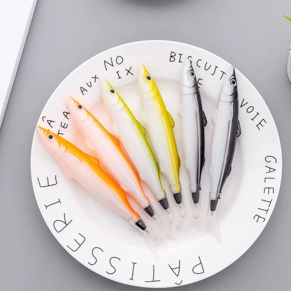 Plastic Fish Shape Ballpoint Pen Salt Shape Fish Writing Gift Writing Fountain Pen School Stationery Signature Pen Gel Pen