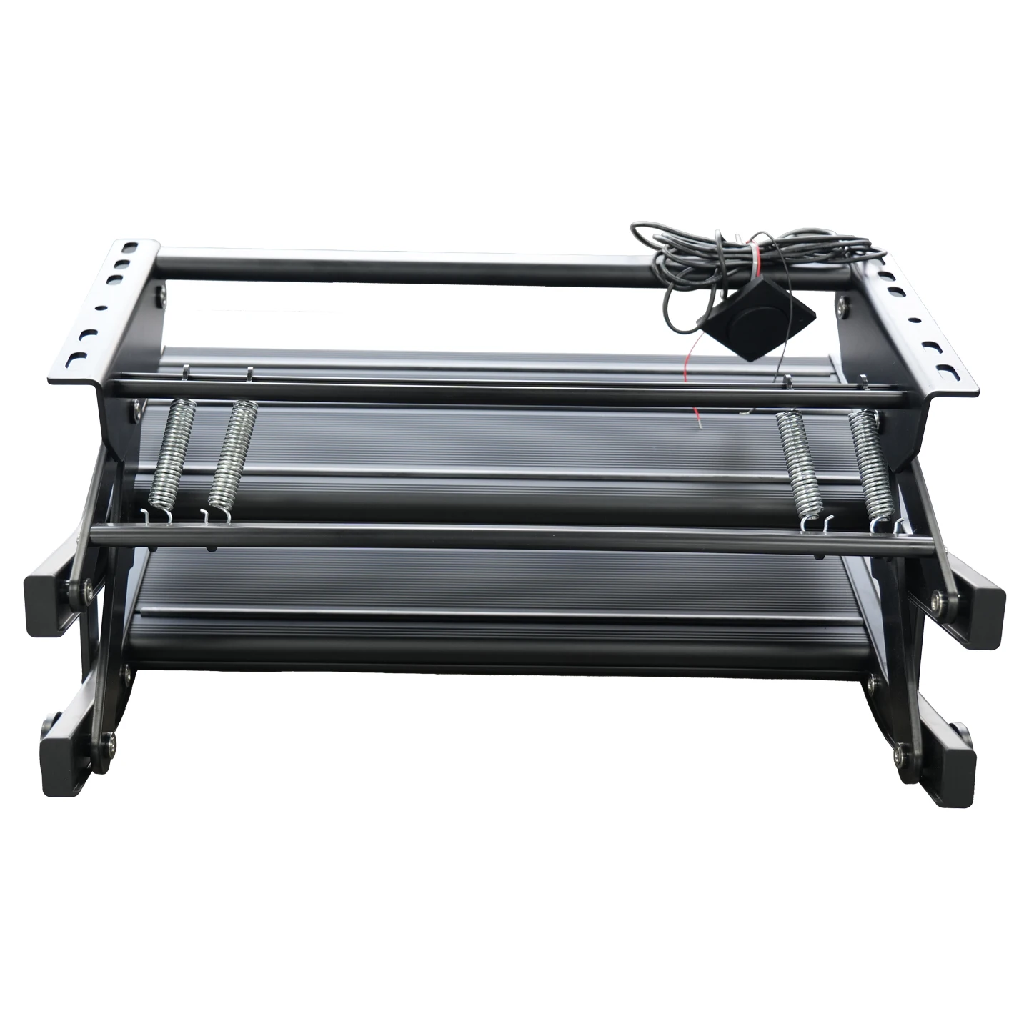 Customizable Black Silver Manual Foldable RV Caravan Camper Steps 12V LED Light Strip Retractable Aluminum Alloy 2 Step