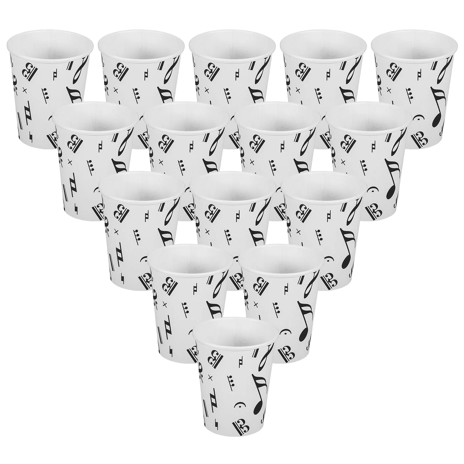 

50Pcs Music Theme Disposable Paper Cups Music Note Pattern Party Drinkware Coffee Tea Cocktail Juice Wedding Festival