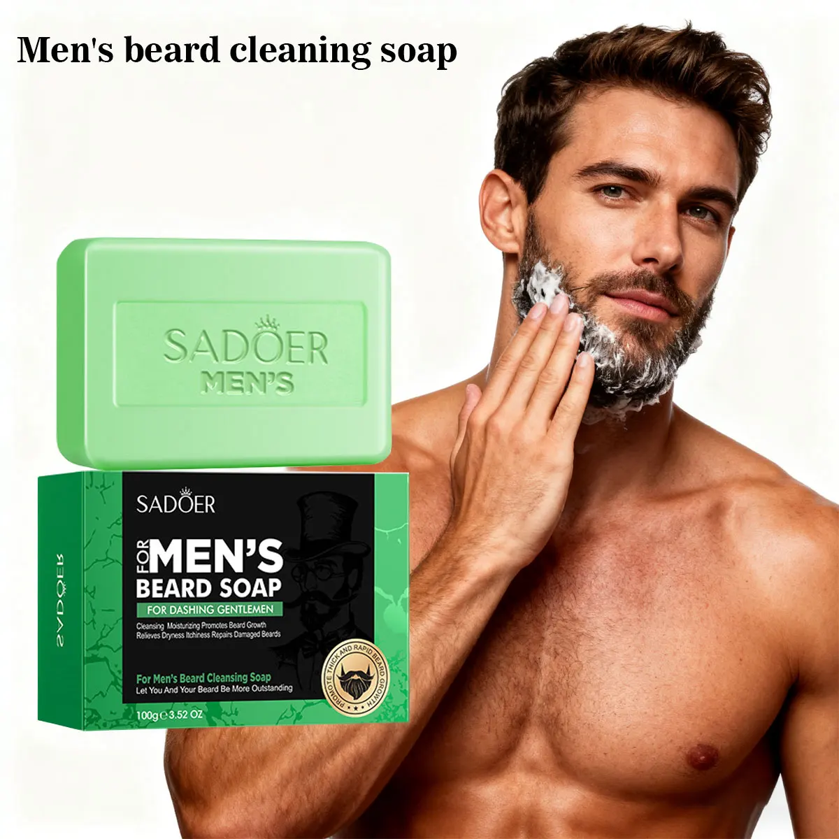 Men'S Beard Cleaning Soap, Witch Hazel, Aloe Vera Moisturizing, Deep Cleansing, Facial Cleansing, Shower, Multi-Purpose