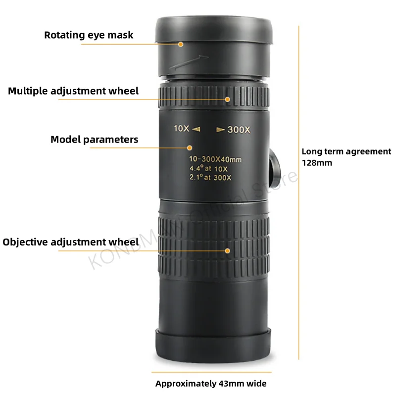 10-300X Zoom High Definition Leistungsstarke Fernglas Teleskop Fernbedienung Tragbare Hochwertige Professionelle Jagd Monokulare Teleskop – Detail 10