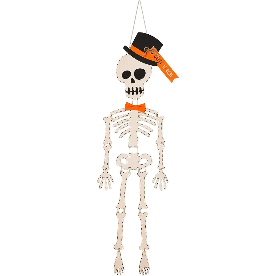 

Skeleton Halloween Door Hanger 65 White 40060032T
