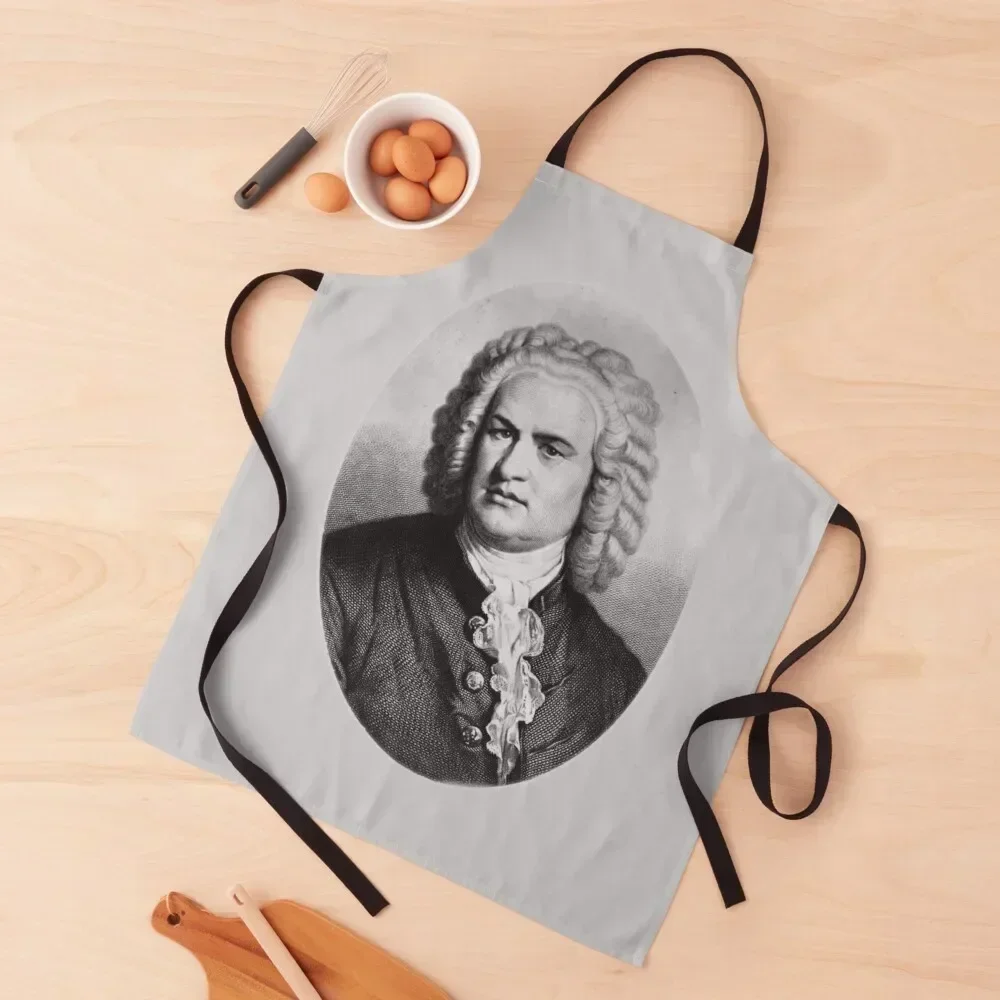 

Johann Sebastian Bach - portrait in B&W Apron Art waiter Womens Dresses cook wear Apron