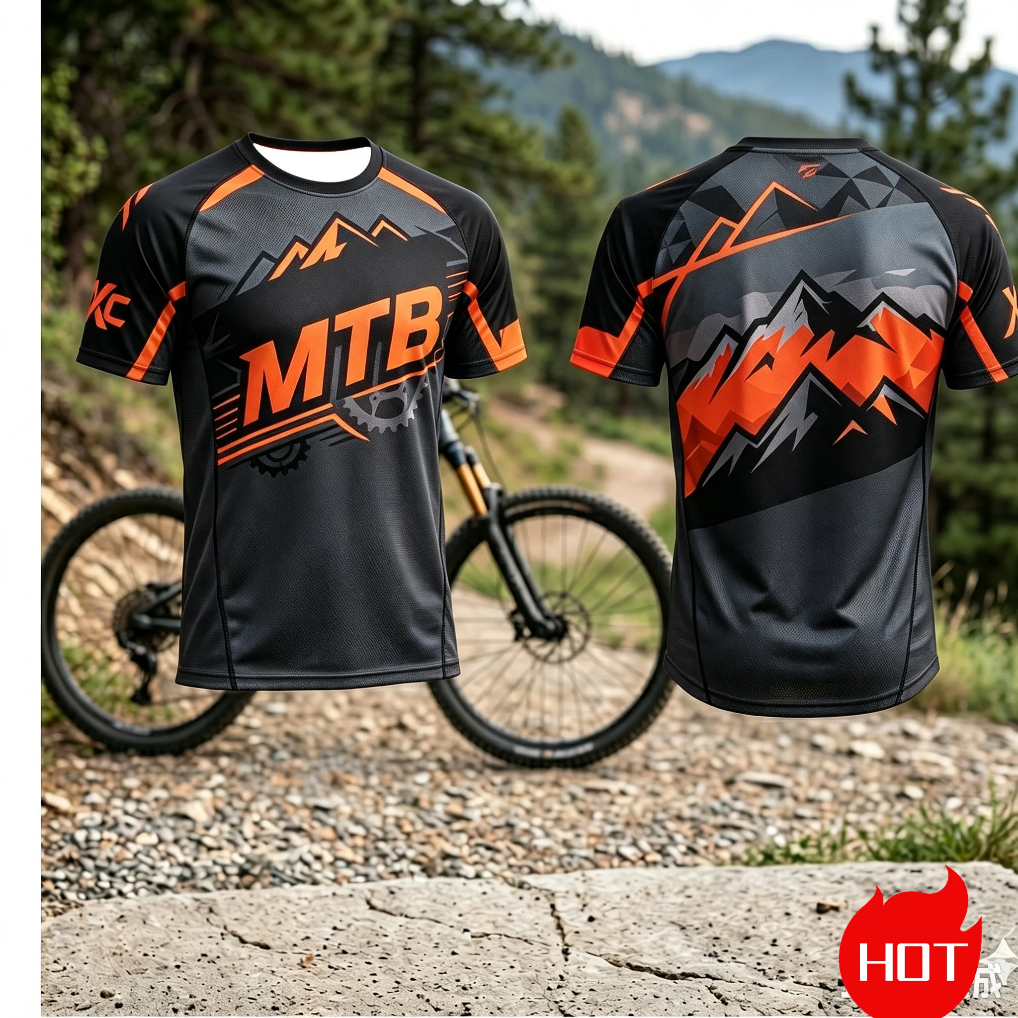 Fashion Men's Breathable Mtb Mountain Enduro off Road Motocross Bike Jersey Cycling Top Riding Quick Dry Sports Top Cycling Top