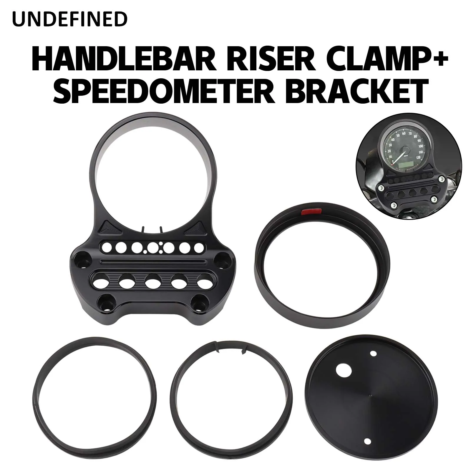 Motorcycle Speedometer Bracket Housing Front Mount Relocation Cover W/ Handlebar Top Clamp For Harley Dyna Sportster XL 883 1200