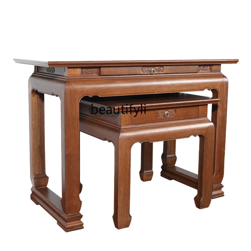 

Алтарь из массива дерева, настольная горелка для благовоний, Будда, храм в новом китайском стиле, стол для молитвы