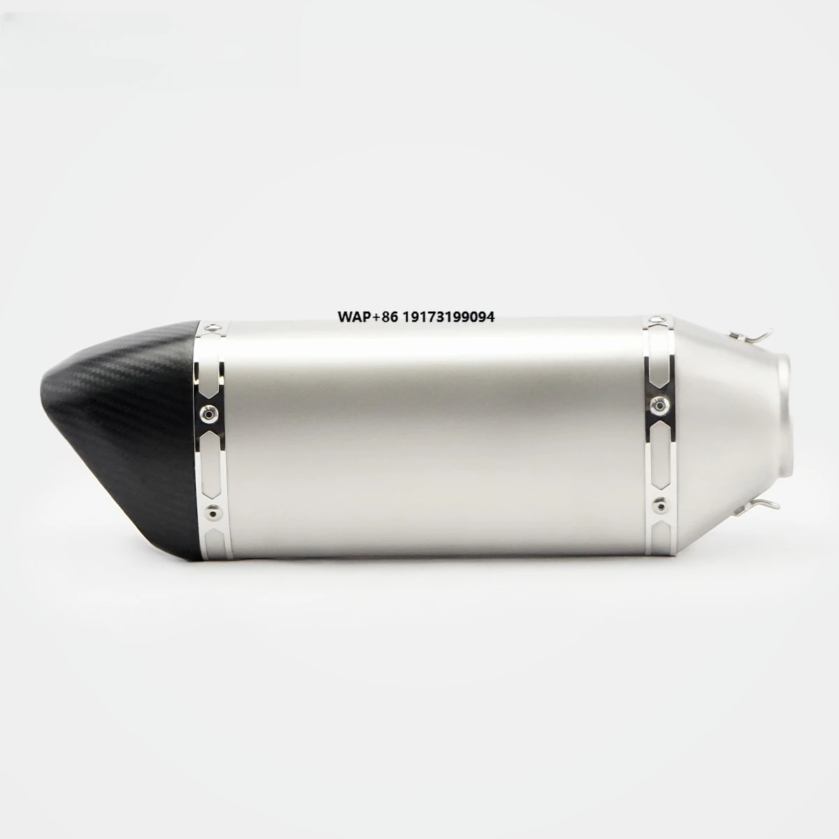 Stainless Steel 60mm Puppy Frosted Carbon Mouth End Can Exhaust Pipe Universal Motorcycle Pipe
