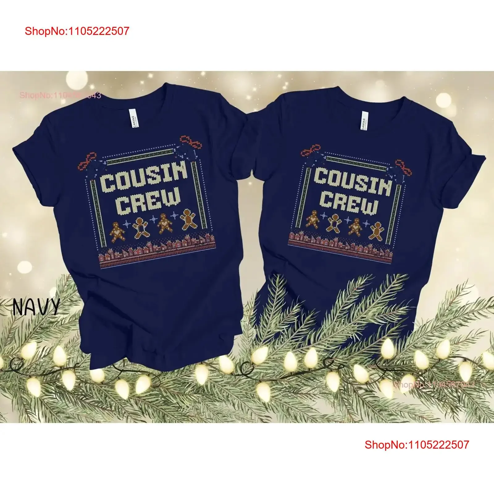 

Matching Christmas Cousin Crew T Shirt gift vintage Washed Unisex Top For Everyday Wear Stretched streetwear Stylish Casual