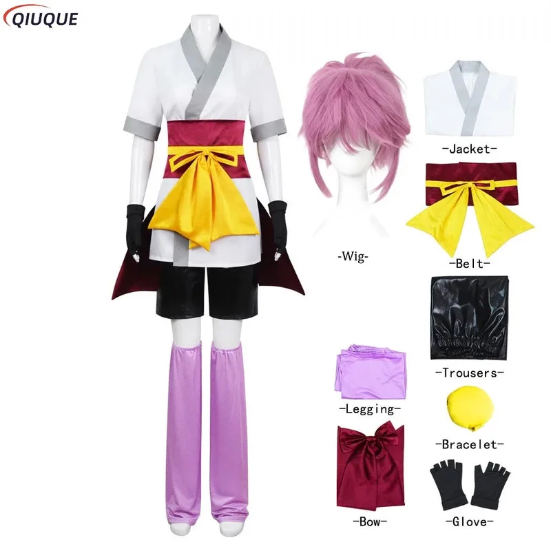 

Machi Komacine Cosplay Costume Pink Wig Halloween Carnival Costumes for Women Anime Cosplay Outfits Dress