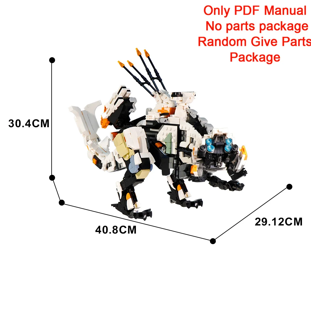 Moc Horizons Zero Dawn Thunderjaw Forbidden West Game Building Blocks PDF Manual Parts List (Only PDF Manual,No parts）