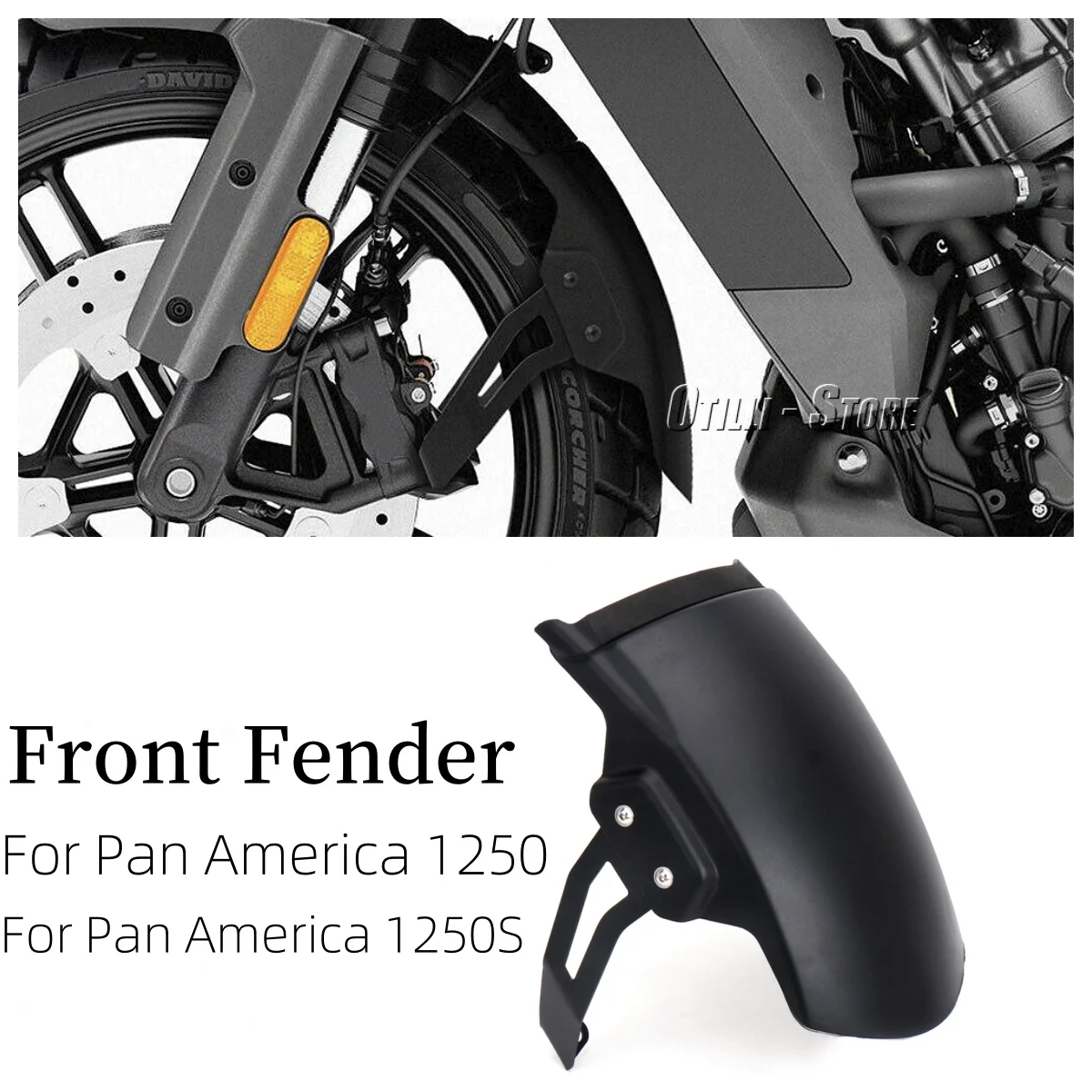 

For Pan America 1250 PAN AMERICA 1250S 2021-2024 New Motorcycle ABS Front Fender Extender 265mm Mudguard Extension Wheel Hugger
