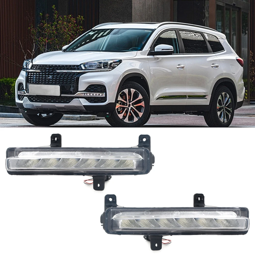 

605000026AA Front Bumper LED Fog Lamp Daytime Running Light Car Accessories For Chery Tiggo 8 2018
