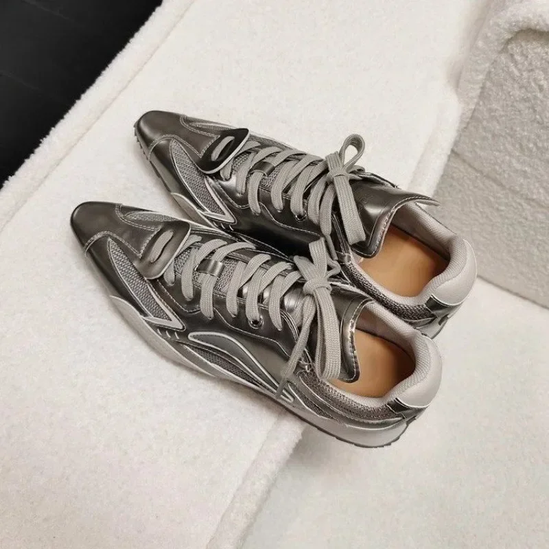 

Flats Pointed Toe Women Sneakers Sport Lace-up Mesh Shoes Women Running Shoes Breathable Casual Woman Zapatos