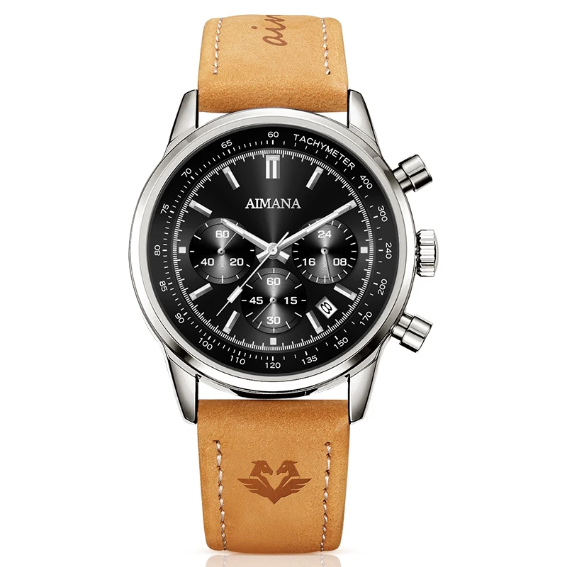 Reloj deportivo para hombre con correa de cuero: reloj elegante con correa duradera para una vida activa