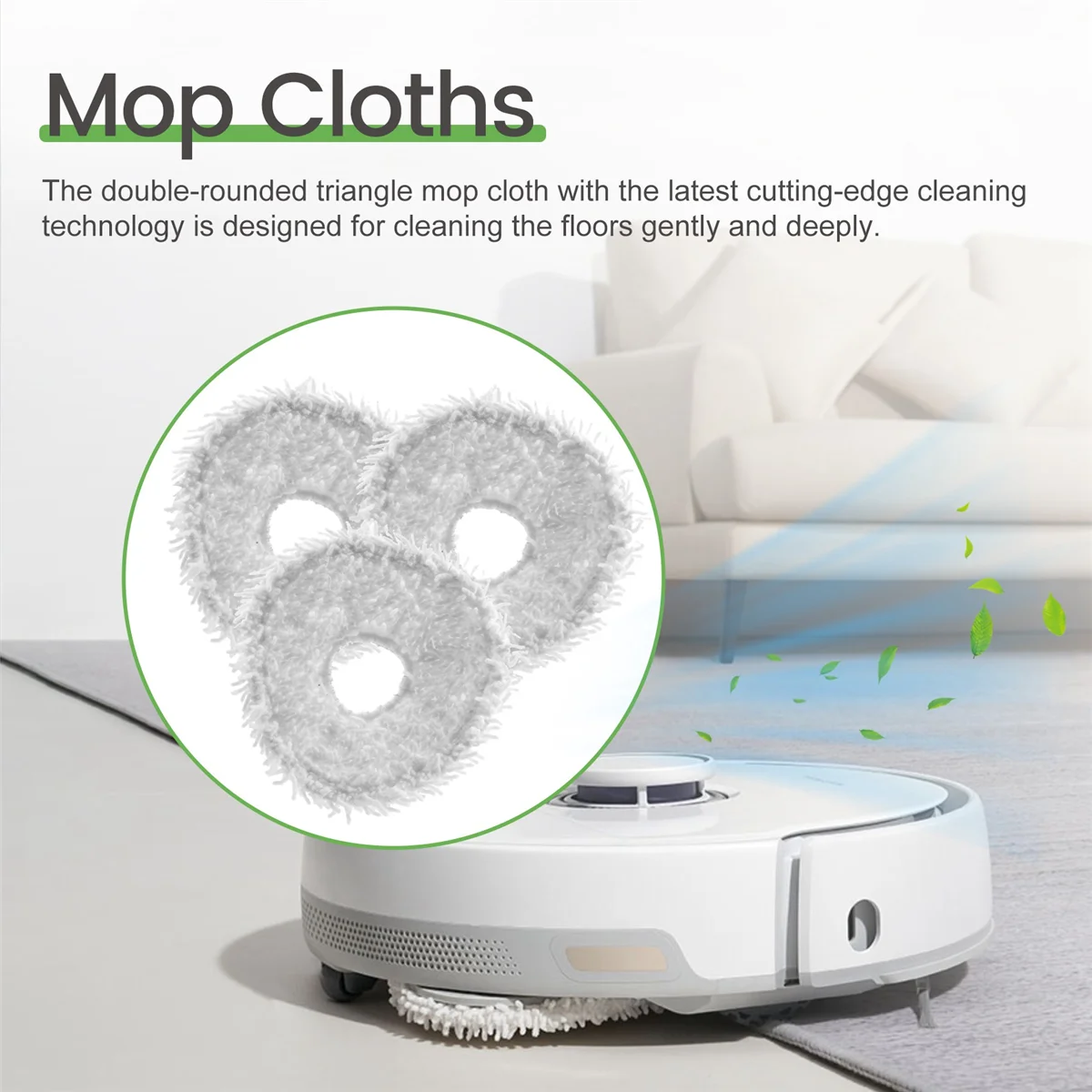 Paño de mopa reutilizable para Narwal T10, accesorios de barrido, piezas de mopa de microfibra, 12 piezas