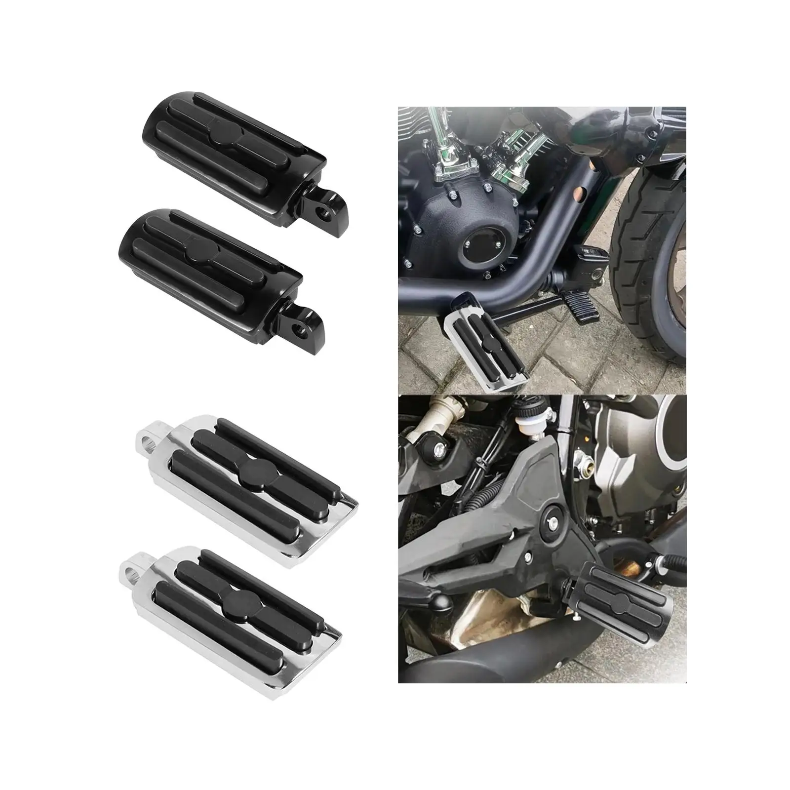 

2x Motorcycle Foot Pegs Footrests Accessory Foot Pedal for Cruiser Sturdy Spare