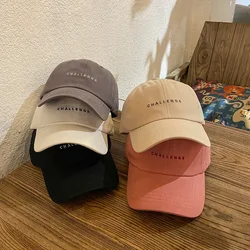 CHALLENGE gorras de béisbol bordadas para mujeres hombres Primavera Verano carta sol Snapback viseras gorra Casual Hip Hop papá sombreros