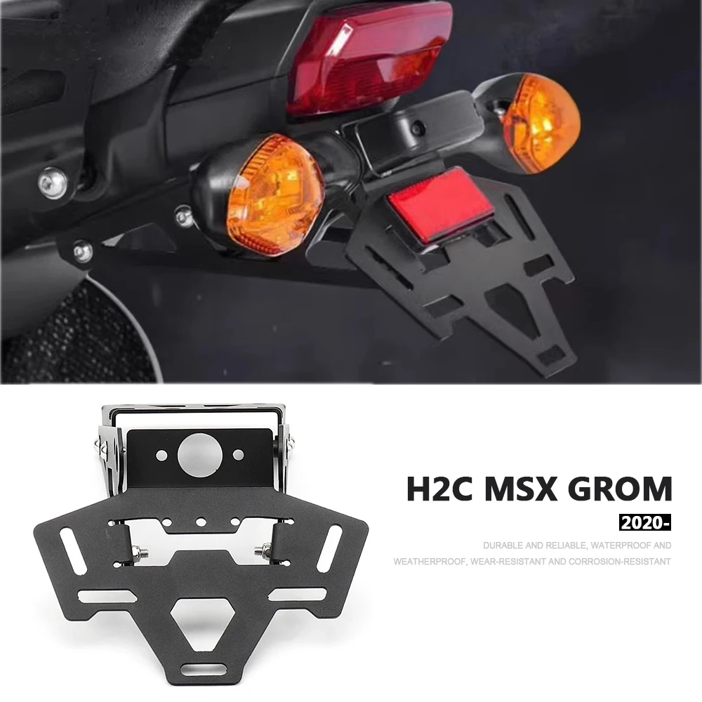 

For HONDA H2C MSX GROM 2020 2021 2022 Motorcycle Black License Plate Holder Fender Eliminator Tail Tidy Registration Bracket