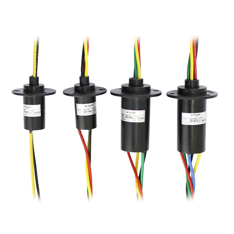 Slip Ring High Power Current 360 ° Rotating Conductive Connector 2 4 6 to 12 Wire Way Electric Brush Carbon