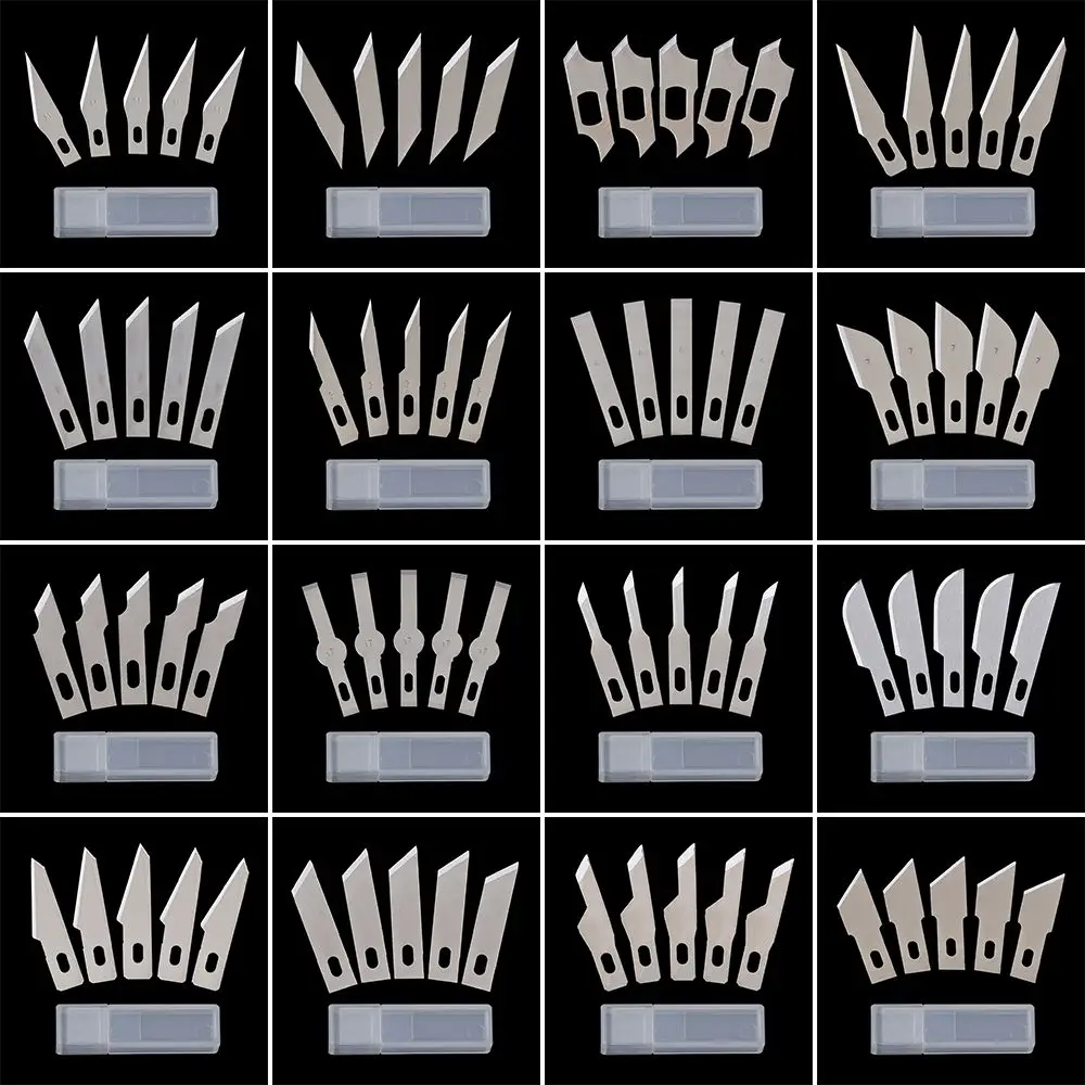 5pcs/set Metal Engraving Non-Slip Scalpel Knife Parts PCB Repair 10pcs Blades Cutter Craft Knives