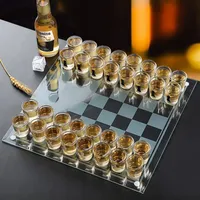 Bar Drinking Games Chess Game Set 25x25cm Party Favor With 32 Game Glasses Bar Entertainment Supplies