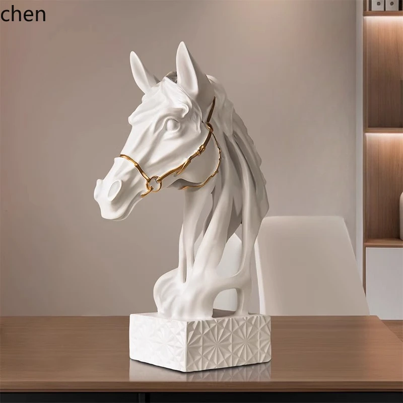 

HXL Living Room Ornament Home Decor Horse Head Entrance Wine Cabinet Decoration Display