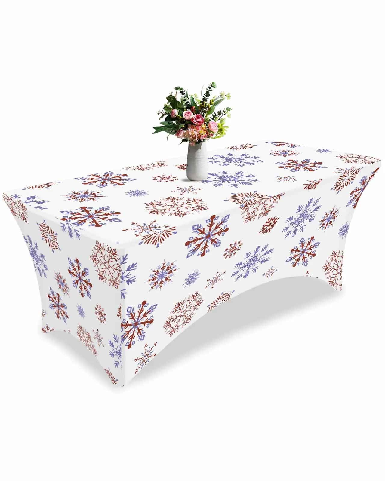 

Christmas Letter Snowflakes High Stretch Tablecloth Wedding Party Decor Elastic Print Table Cover Outdoor Table Cloth