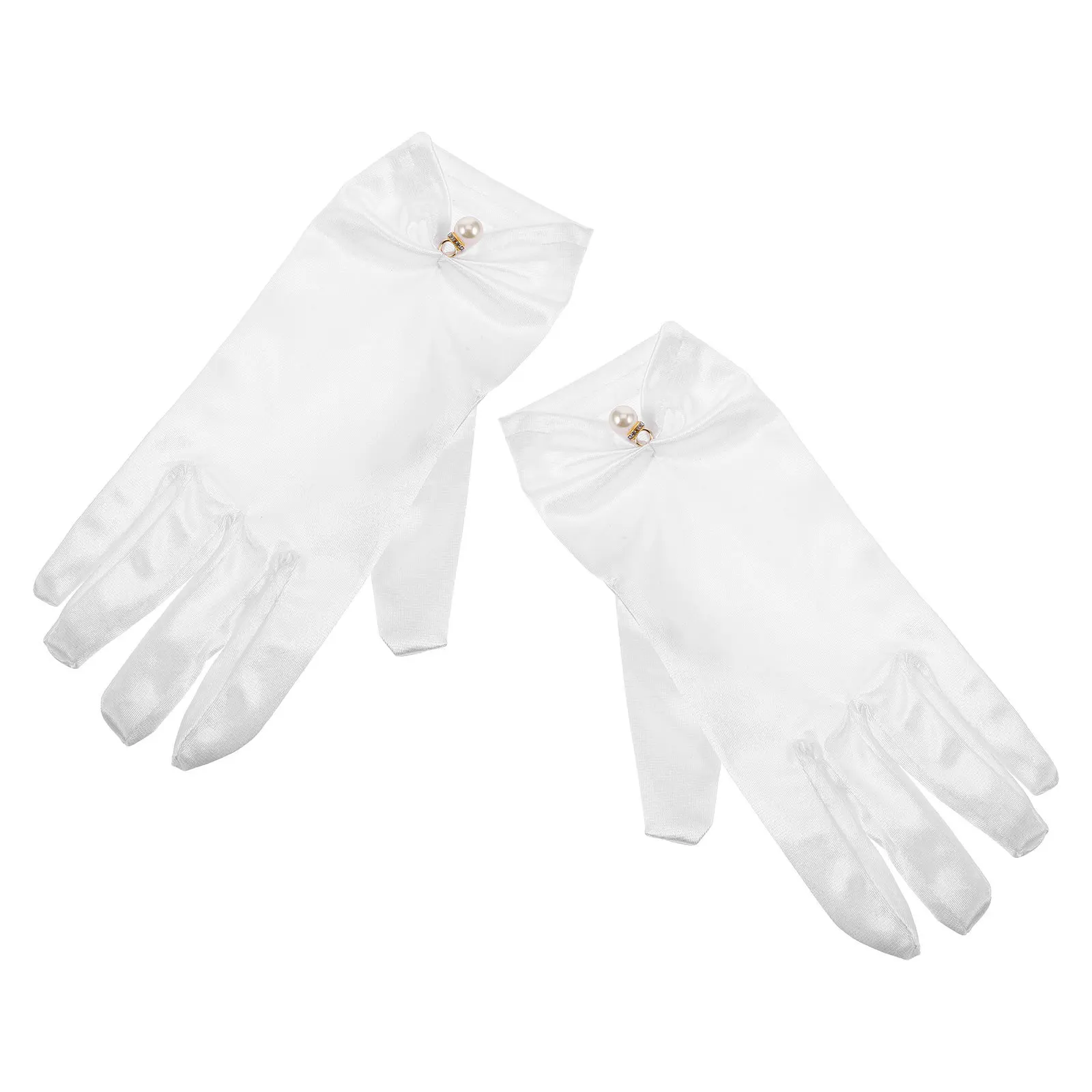 

1Pair Vintage Bridal Gloves Satin Elegant Short Wedding Accessory Soft Comfortable Classic Color Meticulously Crafted Exquisite