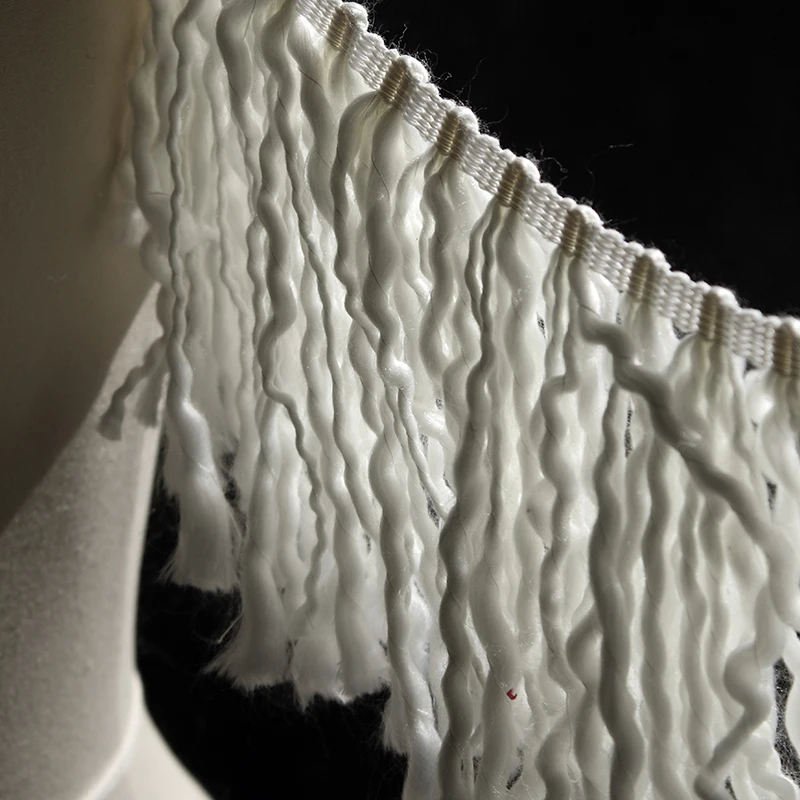 

90cm Chunky Yarn Lace Tassel Wave Woolen Lace Trim Handmade DIY Decoration Exaggerated Fashion Clothing Designer Accessories