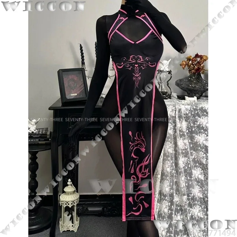 

Cheongsam, платье в китайском стиле, карнавальный костюм, темно-розовая одежда, костюм для женщин и девочек, костюм для взрослых, вечерние костюмы на Хэллоуин, ролевая игра, Customizeda; 2