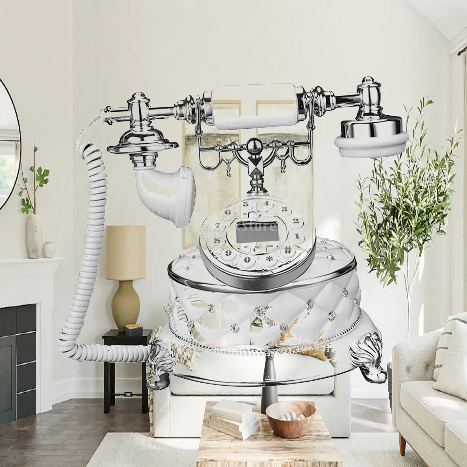 Retro Landline Telephone Antique Phone Classic Corded Desk Phone Desk Telephone for Office
